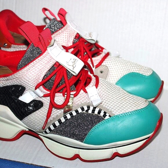 Christian Louboutin Red Runner Sneakers Multi-color Size 43 - Picture 3 of 12